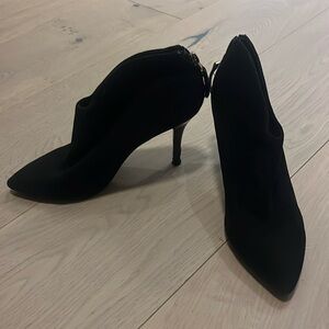 B Brian Atwood Black Suede Booties